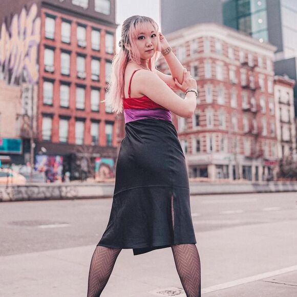 Express Colorblock Slip Dress - Picture 3 of 4